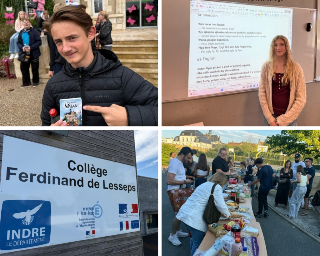 Collage av olika aktiviteter i Frankrike.